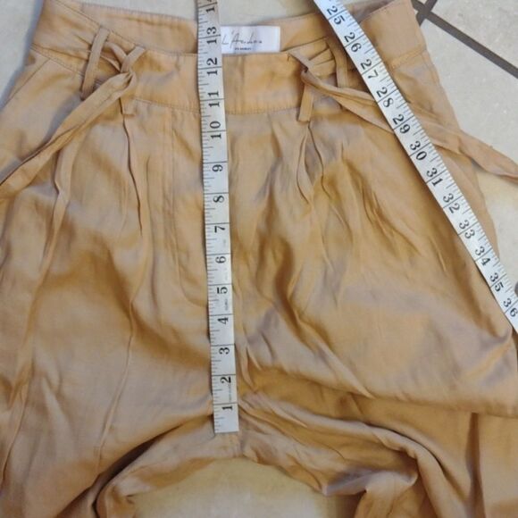 Revolve pants L'Academie Los Angeles The Danette Bronze Button Fly tie waist XS - Picture 4 of 12